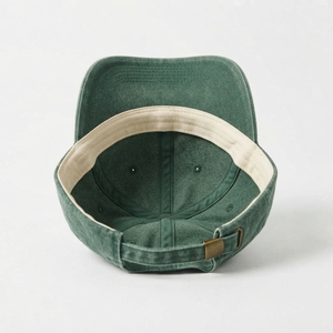 Casquette de baseball en coton vert avec lettre A brodée en blanc sur le panneau avant, 6 panneaux, réglable, unisexe, style décontracté, look vintage - Product Image 4