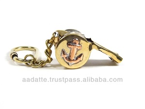 Biển Còi Với Neo Hấp Dẫn Keyring Hải Lý Antique Brass Trang Trí Đánh Bóng Bán Buôn Giá Vòng Chìa Khóa - Product Image 2