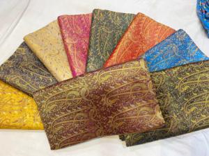 Tela de Seda Jacquard Brocada Floral, Ecológica, Orgánica, Resistente a las Arrugas, para Vestidos de Novia, Lehenga, Sherwani, Decorativa para Niñas - Product Image 3
