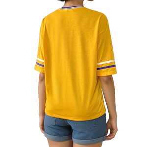 Maglia da basket da donna a maniche corte con scollo a V, vestibilità ampia, in poliestere, per adulti, tutte le stagioni - Ingrosso <span class=keywords><strong>Los</strong></span> <span class=keywords><strong>Angeles</strong></span> 21 - Product Image 2
