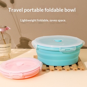 Portable Silicone Folding Bowl Food Grade Outdoor Picnic Preservation Box Travel Preservation Instant Noodle Bowl Extendable - Product Image 5