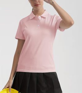 Womens Jersey Quick Dry for Shirt Short Sleeve Breathable Knitted Casual Golf Tennis Workwear Front Custom Logo Top - Product Image 1