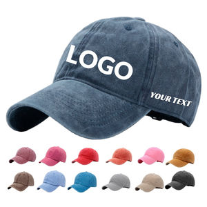Custom OEM Vintage Baseball Cap Waterproof Washed Cotton Denim Embroidery 3D Embroidery Adjustable Unisex - Product Image 1