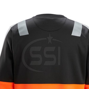 High Visibility Safety Sweatshirt Class 2 Reflective Orange Black Workwear Zip Pocket Shoulder Stripes Logo <b>LED</b> Flash Waterproof - Product Image 5