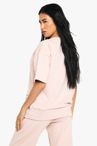 Sweat-shirt oversize pour femme, col rond, manches longues, 100% coton, hiver, avec logo personnalisable sur le devant - Product Image 5