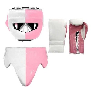 Ensemble de boxe personnalisé de qualité supérieure, gants de boxe, protège-tête et protège-pénis OEM, kit d'entraînement 100% cuir pour les boxeurs - Product Image 1