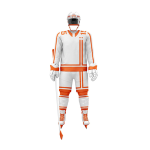 Ice Hockey Jersey Set Unisex <b>Red</b> White Striped Sublimated Print Moisture Wicking Short Regular Fit Adult Winter Sport Apparel - Product Image 6