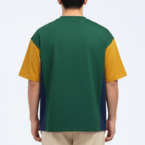 Camiseta de Verano para Hombre, OEM/ODM, Alta Calidad, 100% Algodón, Talla Grande, Moderna, Transpirable, Personalizada, con Bloques de Color - Product Image 6