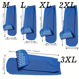 Blue Knee High Non-Slip Socks Anti-Slip Sole Solid Color Knitted <b>Leg</b> <b>Warmers</b> for Adults Casual Daily Wear - Product Image 4