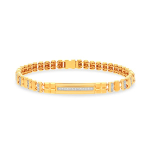 Pulsera Moderna de Oro con Eslabones de Diamantes - Product Image 1