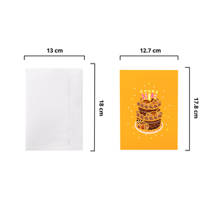 Tarjeta 3D Pop Up con diseño de pastel de cumpleaños y velas de colores, tarjetas de felicitación hechas a mano, manualidades de papel con dibujos animados para celebraciones. - Product Image 2