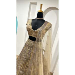 Vêtements de soirée pour femmes designer Lehenga Choli avec fil de travail Ensemble élégant - Product Image 2