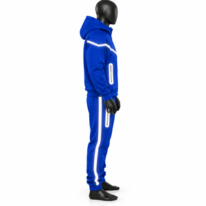 Ensemble de survêtement unisexe personnalisé, imprimé, respirant, réfléchissant, épais, style streetwear automne, avec strass et capuche, en promotion - Product Image 3
