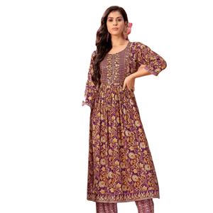 Vestidos casuales de rayón pesado confeccionados en línea tejidos con estampado de lámina y estilo elegante Sikvans a la venta - Product Image 1