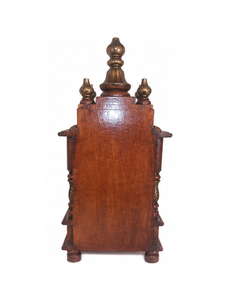 Temple domestique en bois fait main avec tiroir de rangement |   Mandir décoratif pour la prière à domicile, temple artisanal pour la maison - Product Image 3
