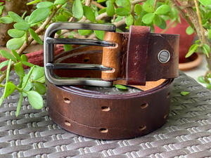 Nouveau élégant et décontracté fait à la main en cuir véritable classique hommes ceinture personnalisée pleine fleur en détresse en cuir véritable hommes ceinture - Product Image 3