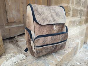 High-Volume Hair-on-Hide <b>Leather</b> <b>Backpack</b> <b>Real</b> Cowhide Fur Rucksack Western Travel Bag Wholesale LHBP-0274 - Product Image 3