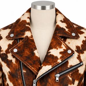 Handmade Eco-Friendly Slim Fit Leather Biker <b>Jacket</b> for <b>Men</b> with <b>Sherpa</b> Lining - Product Image 3