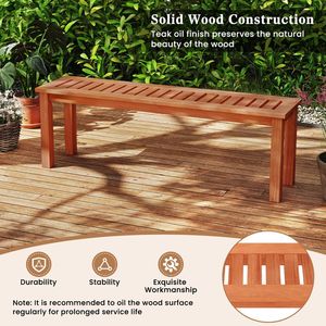 Banc de patio en bois massif de 47 pouces avec structure en fonte, pour 2 personnes, idéal pour jardin ou parc - Product Image 4