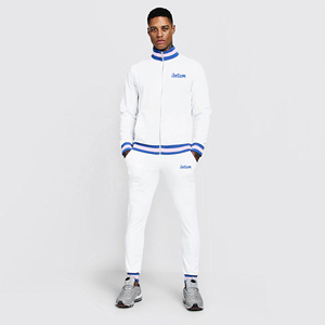 Mens Trendy Acid Wash Winter Tracksuit Set Zipper Jacket Drawstring <b>Pants</b> Collar Waist Arm Band Accents Multi Pocket Slim Fit - Product Image 2