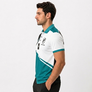 Chemise de golf sportive en toile de polyester de haute qualité pour homme, avec logo personnalisé brodé - Product Image 3