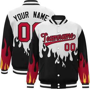 High Quality Custom Logo <b>Long</b> Sleeve Solid Color <b>Leather</b> Sleeve Turn-down Collar Button Closure Casual Wear Varsity <b>Jacket</b> - Product Image 6