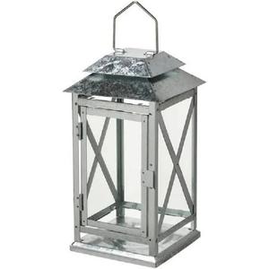 Farol Clásico de Metal Plateado con Elegante Diseño de Marco Cruzado, Construcción Duradera, Resistente al Calor, Hecho a Mano, Decoración Navideña para el Hogar y el Patio - Product Image 1