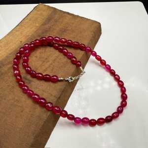 <b>Ruby</b> Beaded <b>Necklace</b> Smooth Gemstone 18 Inch Handmade Pink Bead Jewelry Statement Custom Gift Women GIA Certified Zubeda Gems - Product Image 4