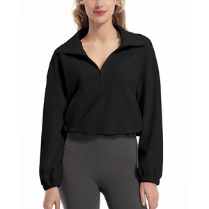 Sudadera Corta con Cierre de Cremallera para Mujer, Manga Larga, Deportiva, Moderna, para Gimnasio, Running, Yoga y Uso Casual - Product Image 5