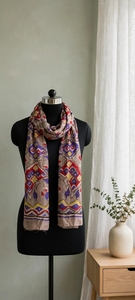 Pañuelo de Seda Corto para Mujer con Estampado Geométrico Digital, Ligero, Reversible, para Uso Diario en Todas las Estaciones, Accesorio de Estilo Tradicional - Product Image 2
