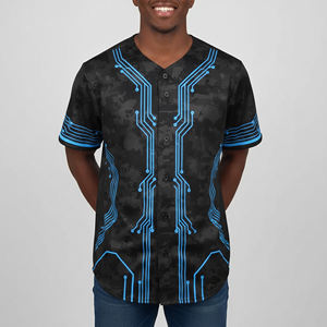 Maillot de baseball à manches courtes pour homme grande taille Hip Hop, respirant, imprimé, avec logo personnalisé sublimé, vêtements de sport antibactériens - Product Image 2