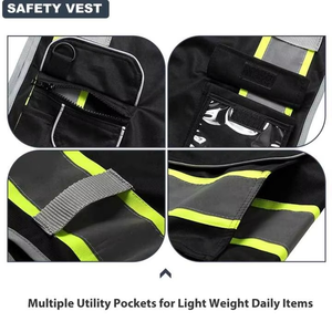 Uniforme de Trabajo Térmico Transpirable de Algodón y Poliéster, Talla Grande, Personalizado, con Chaleco de Seguridad Reflectante Negro y Bolsillos con Logotipo de la Empresa - Product Image 6