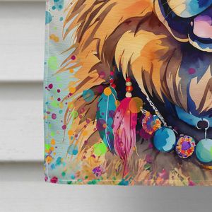 Gran Multicolor Chow Hippie Casa de perro bandera porche manga poste decorativo patio Banner ilustraciones colgante de pared hecho duradero - Product Image 4