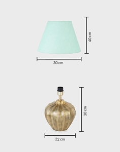 Luxury golden ribbed metal table lamp with shade oem odm low moq factory price wholesale bulk supply fast shipping - Product Image 2