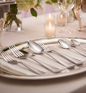 Ensemble de couverts en argent de qualité supérieure, élégants en acier inoxydable, accessoires de table essentiels, vaisselle moderne pour la cuisine - Product Image 3