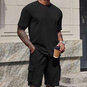 Conjunto deportivo transpirable de verano para hombre, camiseta a juego de colores, pantalones cortos, conjunto de 2 piezas, ropa informal y de calle, conjuntos cortos para hombre - Product Image 2