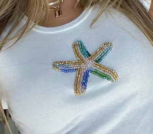 Seed Beads Ladies Embroidery <b>Tops</b> For Summer Party Wear Handmade Seed Beads Embroidery Women <b>Tops</b> Custom Fit Style - Product Image 1