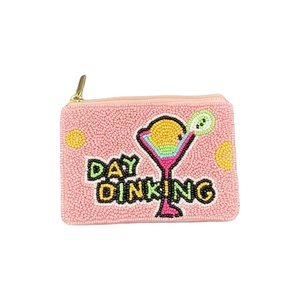 Pochette à monnaie perlée élégante de haute qualité unique brodée à la main pour le jour à boire avec perle de rocaille de l'Inde - Product Image 1