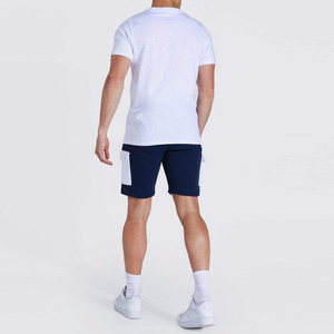 Conjunto de Camiseta y Pantalones Cortos Casuales de Moda para Hombre, Transpirable, Colores Sólidos Personalizados, Logotipo, Poliéster/Algodón, Verano, Estilo Urbano - Product Image 2
