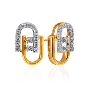 Pendientes de Diamantes de Lujo para Mujer, Chapados en Oro de 18K, Corte Brillante Redondo, Oro Amarillo, Joyería para Uso Diario - Product Image 2