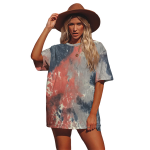 T-shirt <b>Yarn</b> Designer T Shirts for Women <b>100</b>% Pre-shrunk Cotton Tie Dye T Shirt Custom Design Garment Dye T-shirt for Adults - Product Image 1