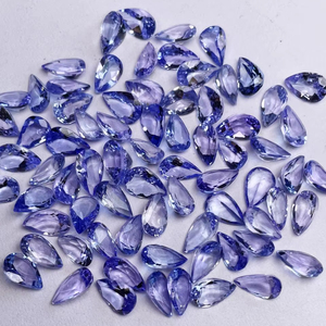 Tanzanita natural tallada en forma de pera de 6*4 mm, 27.85 quilates, calidad AAA, brillo AAA y color agradable, perfecta para cualquier creación de joyería a precio económico. - Product Image 1