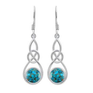 Pendientes de gota clásicos de piedras preciosas turquesas, Plata de Ley 925, joyería de regalo de fiesta para mujeres y niñas - Product Image 1
