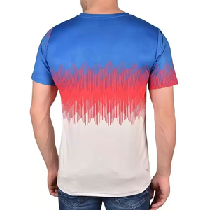 เสื้อยืดซับลิเมชั่นผู้ชายแบบสั่งทำขายดี ระบายอากาศได้ดี แห้งเร็ว เป็นมิตรกับสิ่งแวดล้อม แขนสั้น คุณภาพสูง บริการ OEM/ODM - Product Image 2