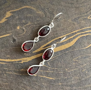 Natural Garnet Dangle <b>Earrings</b> 925 Sterling Silver Handmade <b>Red</b> Gemstone <b>Drop</b> <b>Earrings</b> Women Jewelry Gift - Product Image 2