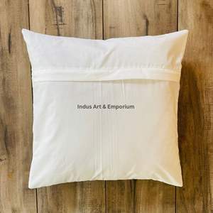 Housse de coussin carrée décorative en coton imprimé à la main en Inde, 40 x 40 cm - Product Image 4