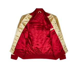 <b>Mens</b> Satin Varsity Style <b>Jacket</b> Contrast Trim Casual Fashion Outerwear <b>Lightweight</b> Comfortable Streetwear <b>Jacket</b> For Everyday - Product Image 3
