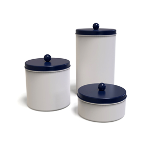 Recipientes Metálicos Cilíndricos para Almacenamiento de Alimentos con Tapas Metálicas Herméticas para la Conservación de la Frescura, Juego de 3 para Cocina, Diseño Moderno - Product Image 3
