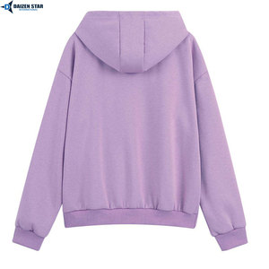 Unisex Lavender Hooded Tracksuit Full Sleeve Casual Sweatshirt Pants Set Solid Color Loose Fit Breathable Autumn Wear - Product Image 3