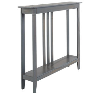 Elegant Slim Profile Modern Luxury Console Accent <b>Table</b> for Living Room Furniture with Lower Storage Shelf Brown MDF - Product Image 6